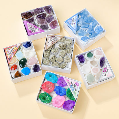 8 Styles of Rough Crystal Cluster Geode Tumble Gift Box Collections GEMROCKY-Tumbles-