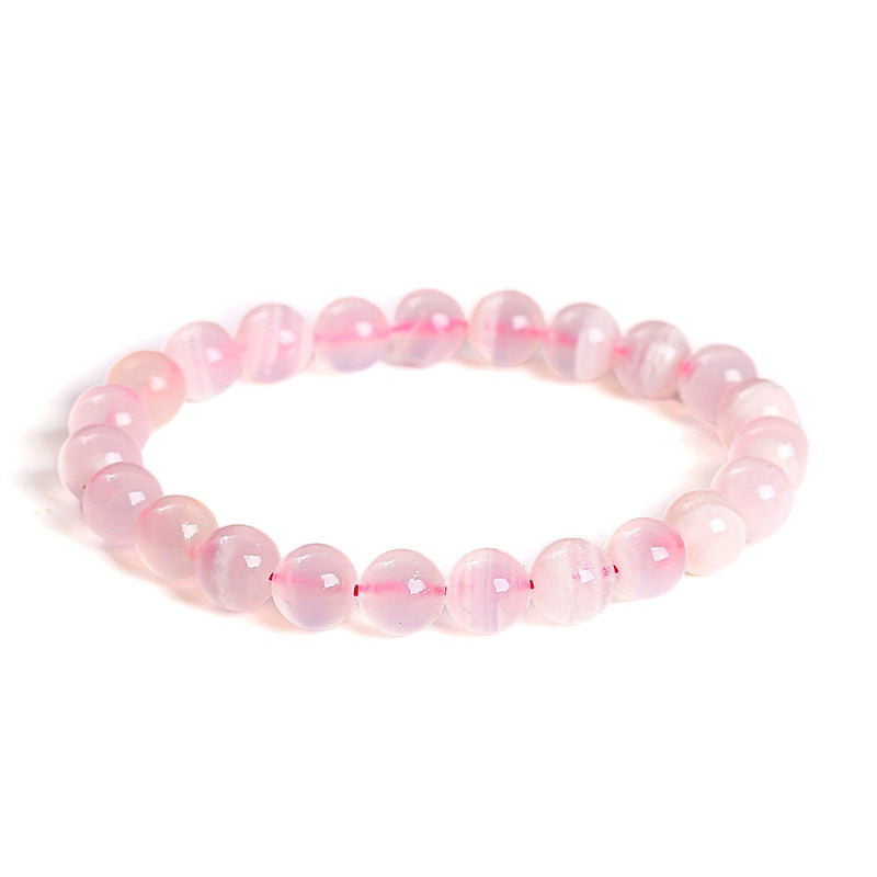 8mm Pink Calcite Bead Bracelets GEMROCKY-