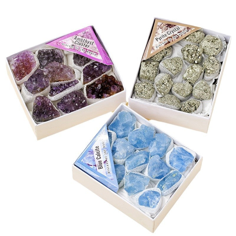 8 Styles of Rough Crystal Cluster Geode Tumble Gift Box Collections GEMROCKY-Tumbles-