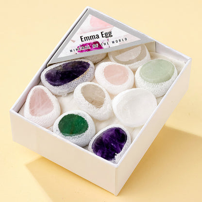 8 Styles of Rough Crystal Cluster Geode Tumble Gift Box Collections GEMROCKY-Eggs-