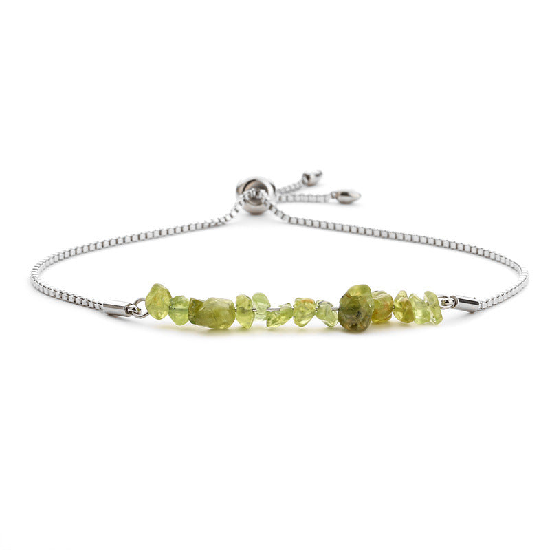 10 Crystal Silver Gold Color Chain Chip Bracelets GEMROCKY-Bracelets-Peridot-Silver-