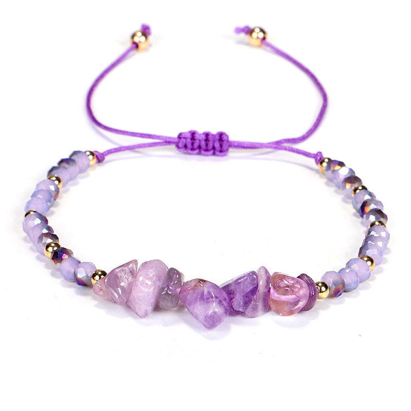 11 Crystal Facet Bead Chip Bracelets GEMROCKY-Bracelets-Amethyst-