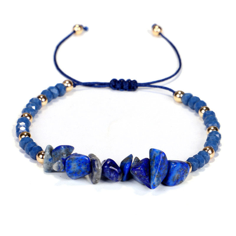 11 Crystal Facet Bead Chip Bracelets GEMROCKY-Bracelets-Lapis Lazuli-