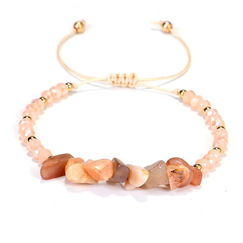 11 Crystal Facet Bead Chip Bracelets GEMROCKY-Bracelets-Pink Aventurine-