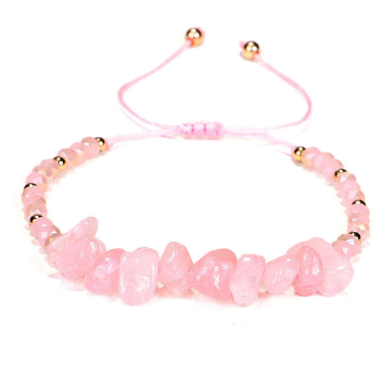 11 Crystal Facet Bead Chip Bracelets GEMROCKY-Bracelets-Rose Quartz-