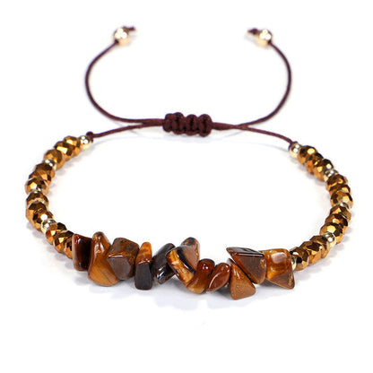 11 Crystal Facet Bead Chip Bracelets GEMROCKY-Bracelets-Tiger Eye Stone-