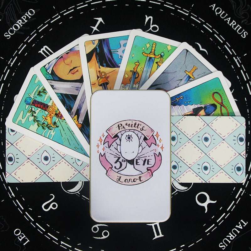 11 Styles of Metal Box Metaphysics Tarot Cards with Guidebooks GEMROCKY-Psychic-7-