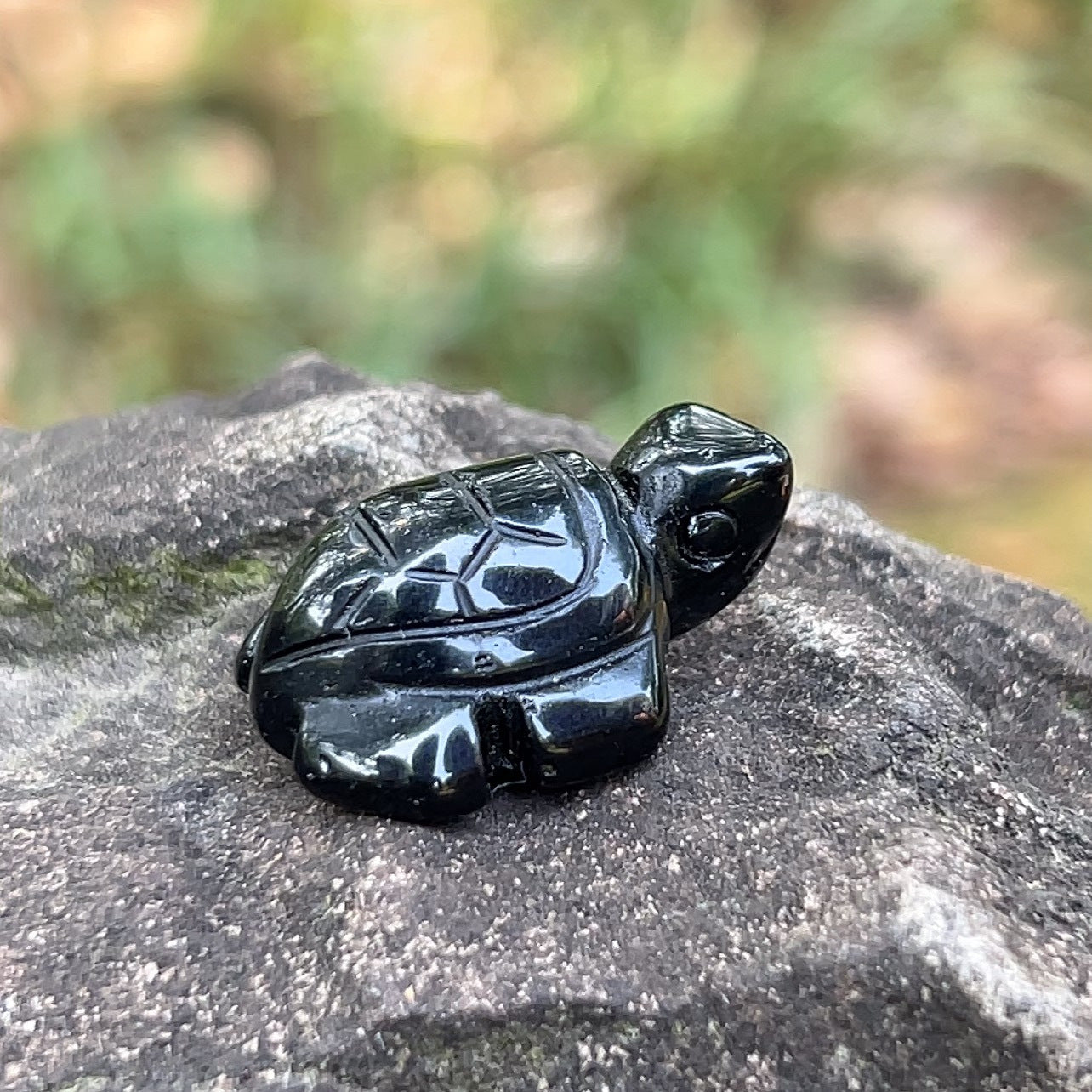 12 Types of Crystal Stone 1 Inch Sea Turtle Animal Carvings GEMROCKY-Black Obsidian-