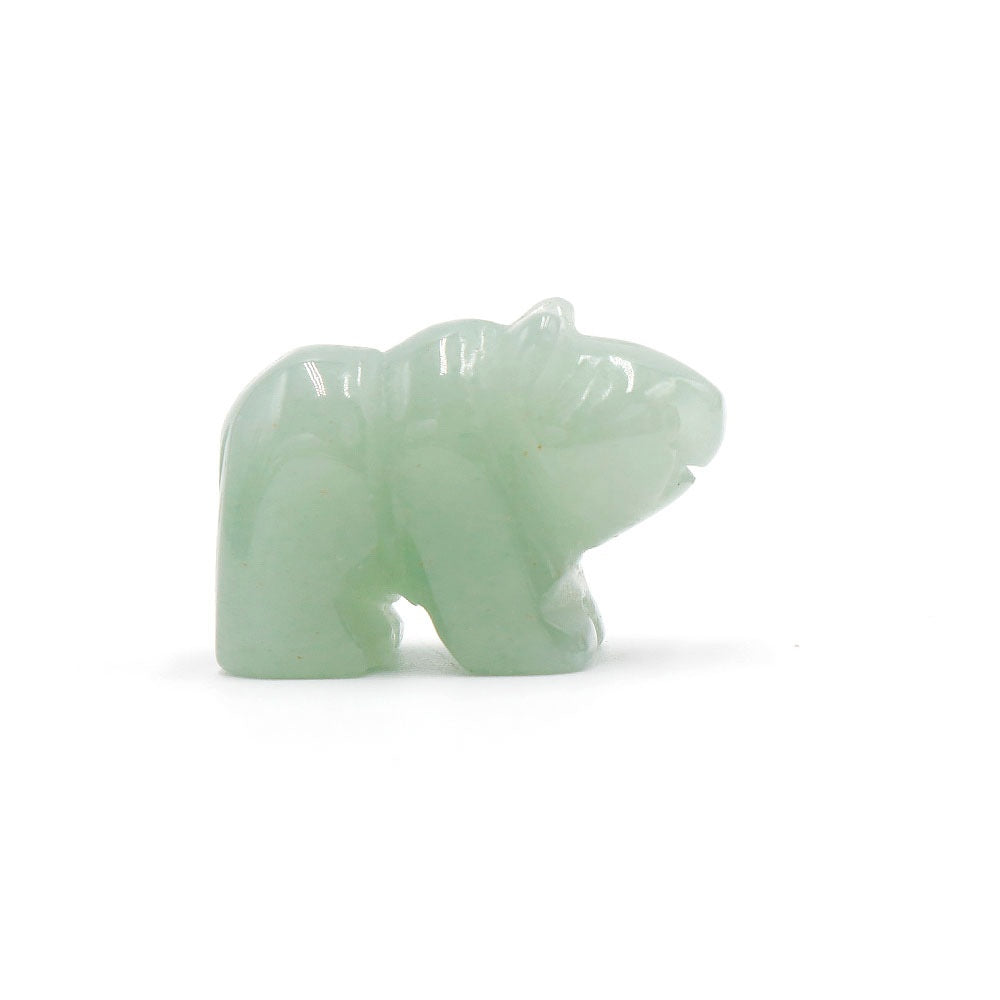 13 Types of Crystal Stone 1 Inch Little Bear Animal Carvings GEMROCKY-Green Aventurine-