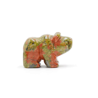 13 Types of Crystal Stone 1 Inch Little Bear Animal Carvings GEMROCKY-Unakite-