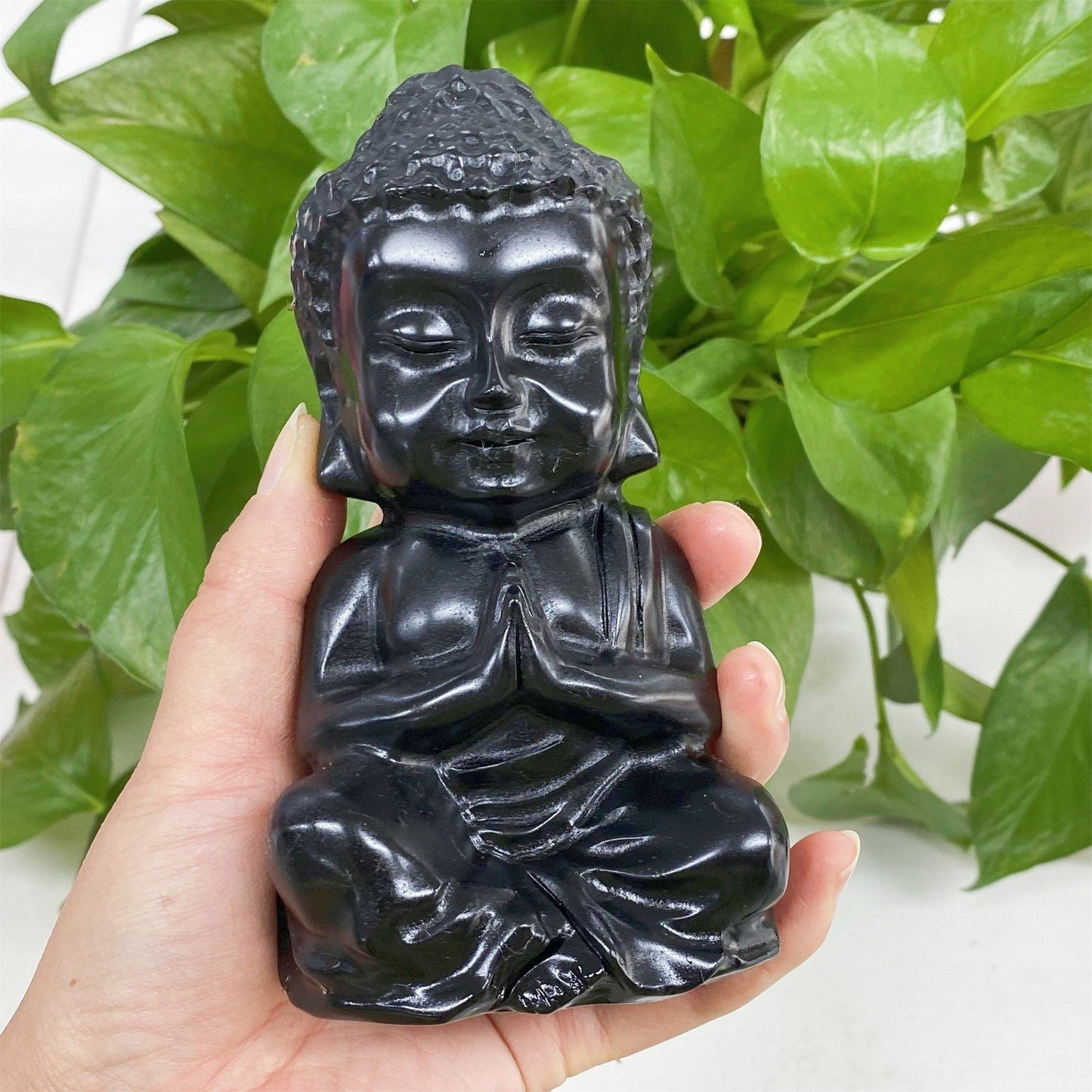 15cm Crytal Budda Statue 4 Styles of Carvings GEMROCKY-Carvings-Black Obsidian-GEMROCKY