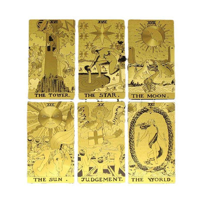 2 Styles of Bronzing Gold Metaphysics Tarot Cards Set with Guidebooks GEMROCKY-Psychic-