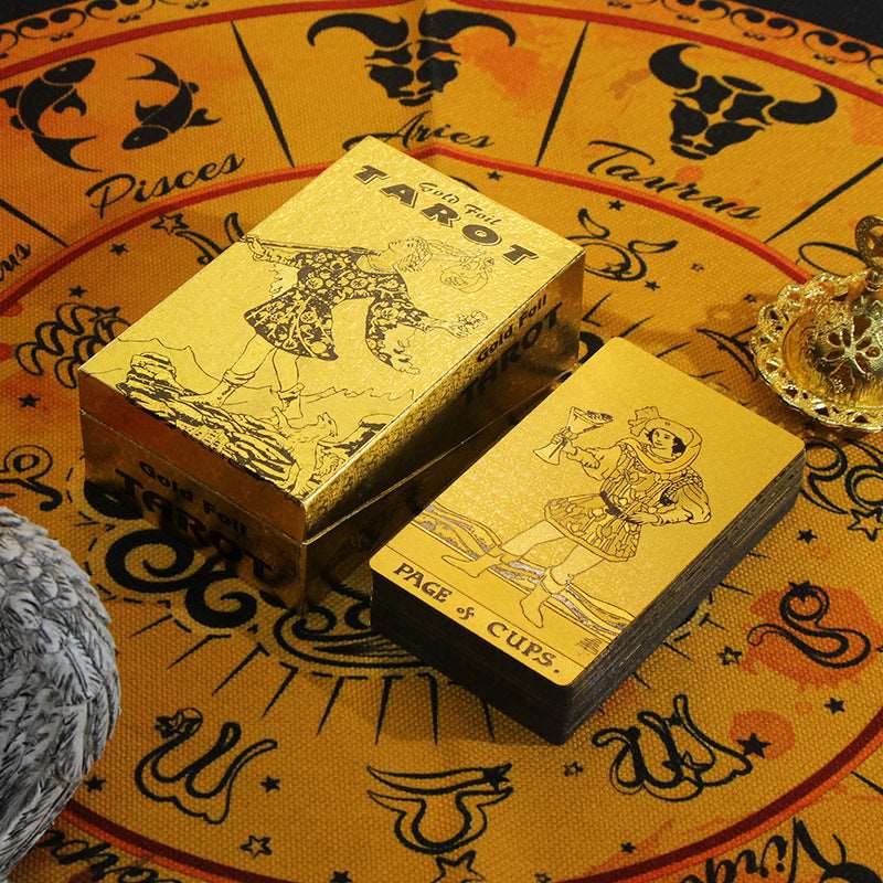 2 Styles of Bronzing Gold Metaphysics Tarot Cards Set with Guidebooks GEMROCKY-Psychic-Golden-