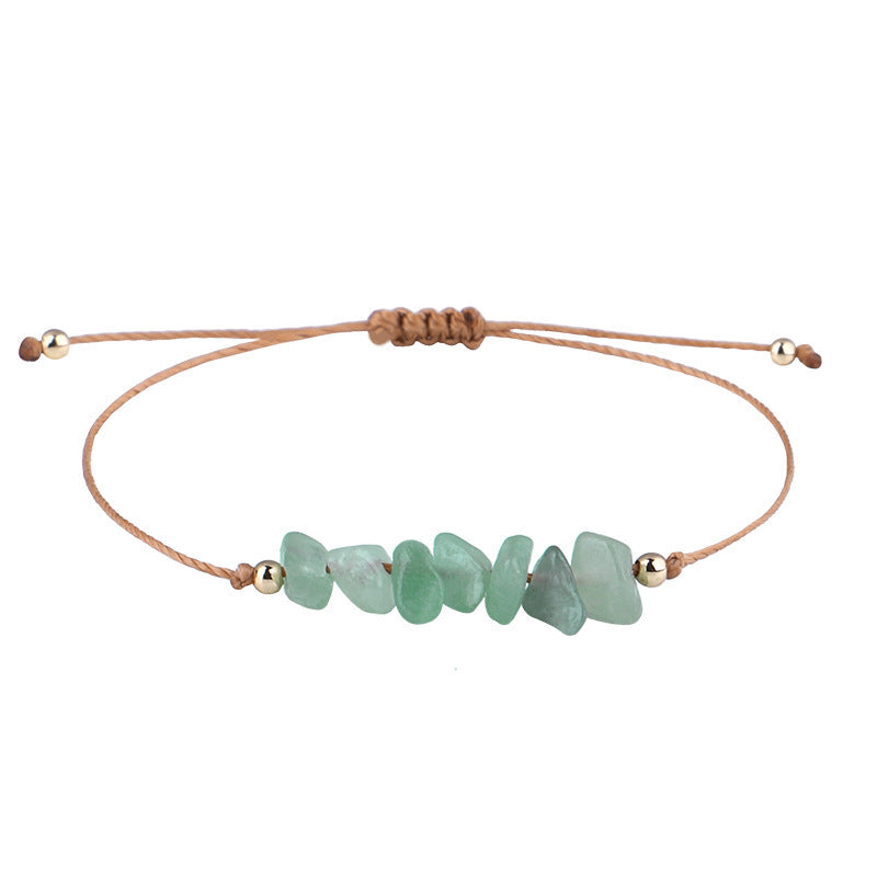 21 Crystal Wax Line Bohemian Chip Bracelets GEMROCKY-Bracelets-Green Aventurine-