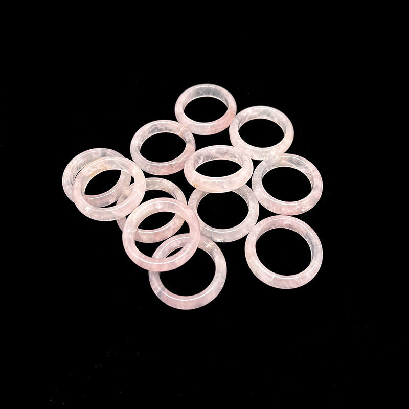 22 Styles of Mini Gemstone 24mm Crystal Rings GEMROCKY-Jewelry-Rose Quartz-