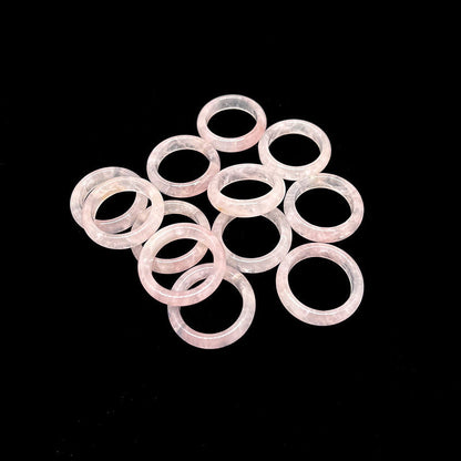 22 Styles of Mini Gemstone 24mm Crystal Rings GEMROCKY-Jewelry-Rose Quartz-