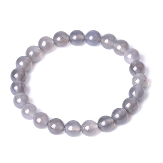 8mm Gray Agate Bead Bracelets GEMROCKY