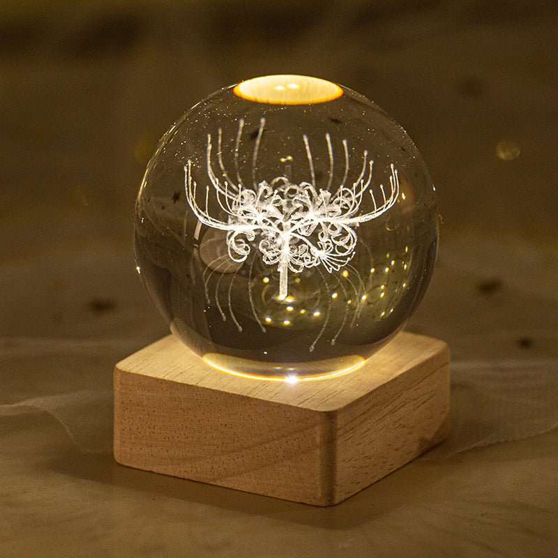 26 Styles of Clear Glass Laser Inner Carving LED Sphere Ornaments GEMROCKY-Spheres-Bana-