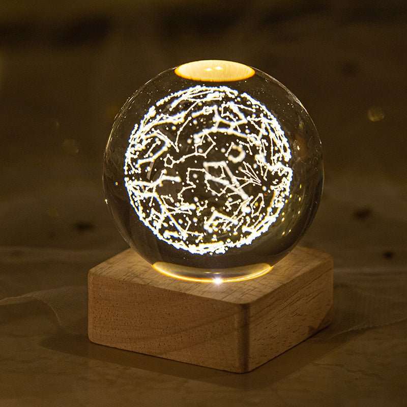 26 Styles of Clear Glass Laser Inner Carving LED Sphere Ornaments GEMROCKY-Spheres-Constellation-