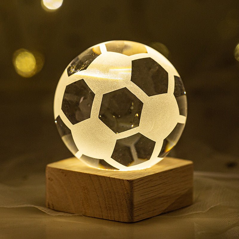 26 Styles of Clear Glass Laser Inner Carving LED Sphere Ornaments GEMROCKY-Spheres-Football-