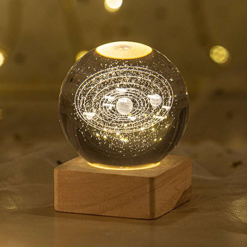 26 Styles of Clear Glass Laser Inner Carving LED Sphere Ornaments GEMROCKY-Spheres-Solar System-