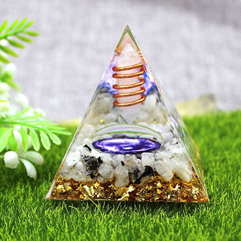 26 Styles of Resin Chakra 6cm Crystal Wand Pyramids Ornaments GEMROCKY-Decoration-Clear Quartz1-