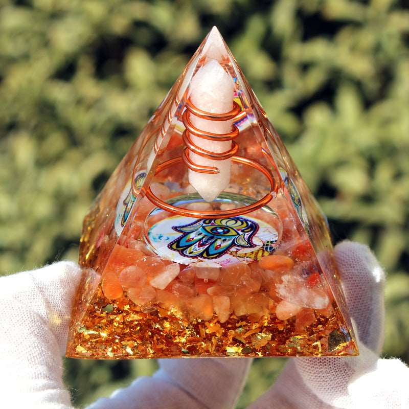 26 Styles of Resin Chakra 6cm Crystal Wand Pyramids Ornaments GEMROCKY-Decoration-Clear Quartz10-