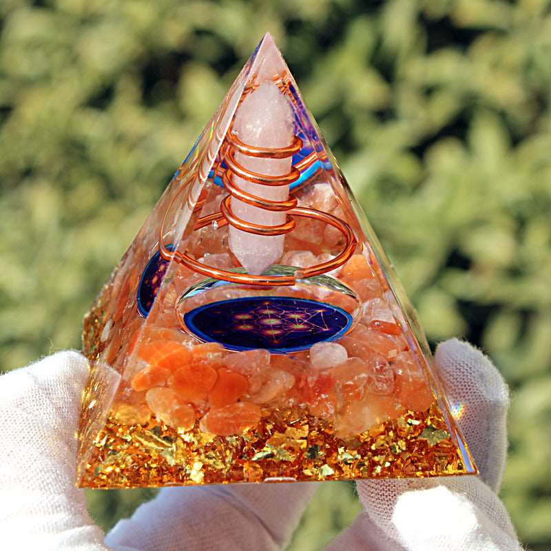 26 Styles of Resin Chakra 6cm Crystal Wand Pyramids Ornaments GEMROCKY-Decoration-Clear Quartz11-