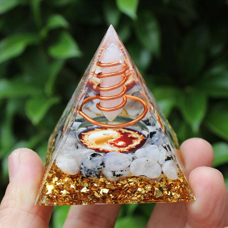 26 Styles of Resin Chakra 6cm Crystal Wand Pyramids Ornaments GEMROCKY-Decoration-Clear Quartz2-