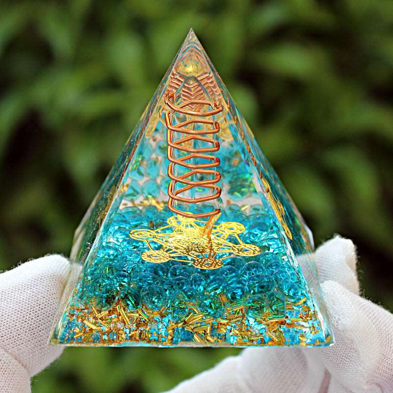 26 Styles of Resin Chakra 6cm Crystal Wand Pyramids Ornaments GEMROCKY-Decoration-Clear Quartz3-