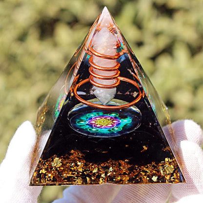 26 Styles of Resin Chakra 6cm Crystal Wand Pyramids Ornaments GEMROCKY-Decoration-Clear Quartz4-