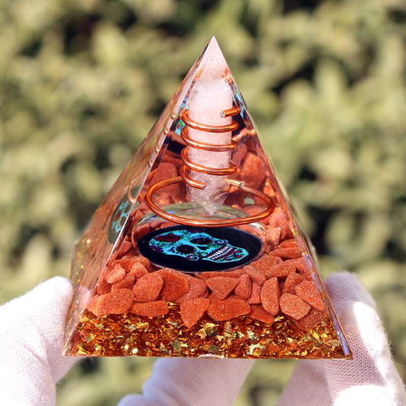 26 Styles of Resin Chakra 6cm Crystal Wand Pyramids Ornaments GEMROCKY-Decoration-Clear Quartz5-