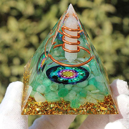 26 Styles of Resin Chakra 6cm Crystal Wand Pyramids Ornaments GEMROCKY-Decoration-Clear Quartz7-