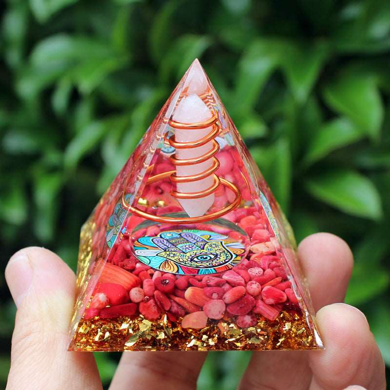 26 Styles of Resin Chakra 6cm Crystal Wand Pyramids Ornaments GEMROCKY-Decoration-Clear Quartz9-