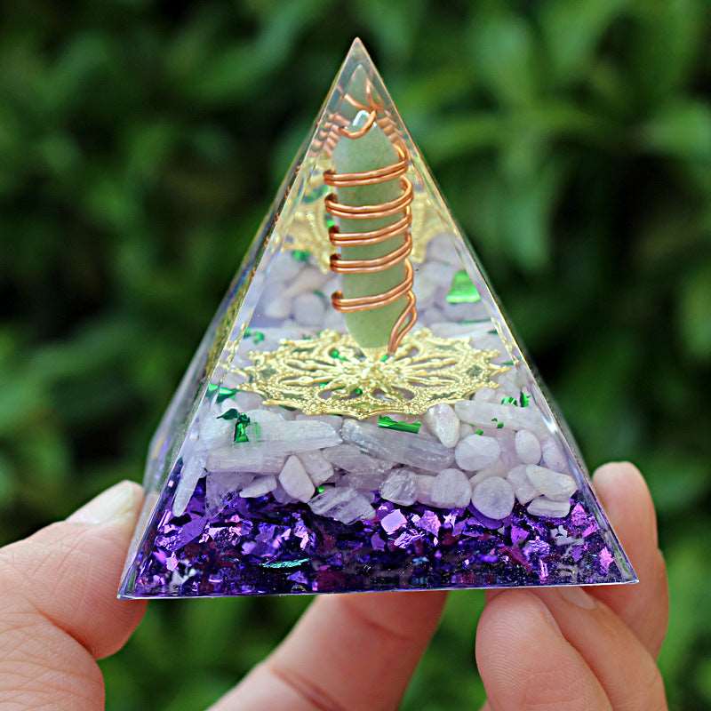 26 Styles of Resin Chakra 6cm Crystal Wand Pyramids Ornaments GEMROCKY-Decoration-Green Aventurine1-