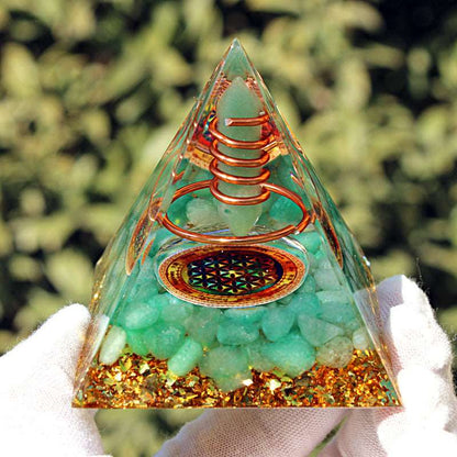 26 Styles of Resin Chakra 6cm Crystal Wand Pyramids Ornaments GEMROCKY-Decoration-Green Aventurine3-