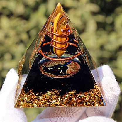 26 Styles of Resin Chakra 6cm Crystal Wand Pyramids Ornaments GEMROCKY-Decoration-Tiger Eye6-