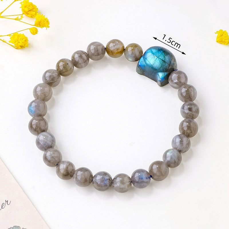 8mm Labradorite Faceless Cat Bead Bracelets GEMROCKY-Bead Bracelets-