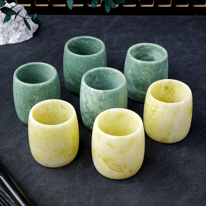 Green Jade Lantian Jade Tea Cup Home Decor Ornaments GEMROCKY-Green Jade-