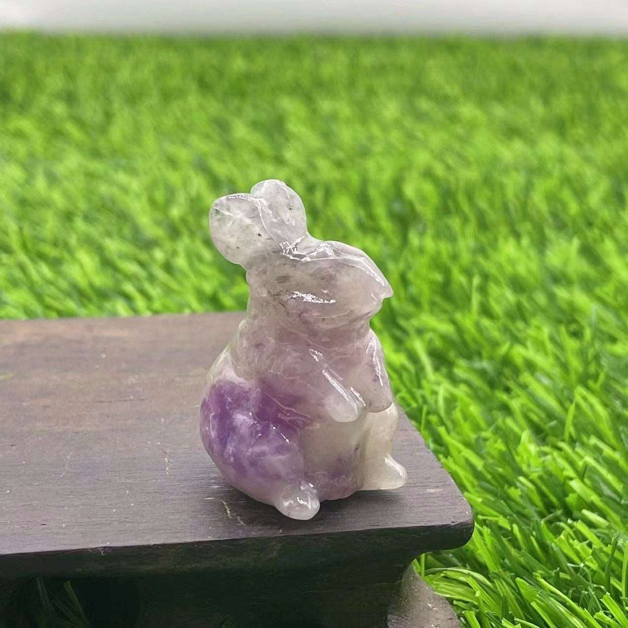 33 Materials of Crystal Rabbit 1.5 Inch Carvings GEMROCKY-Carvings-Dream Amethsyt-