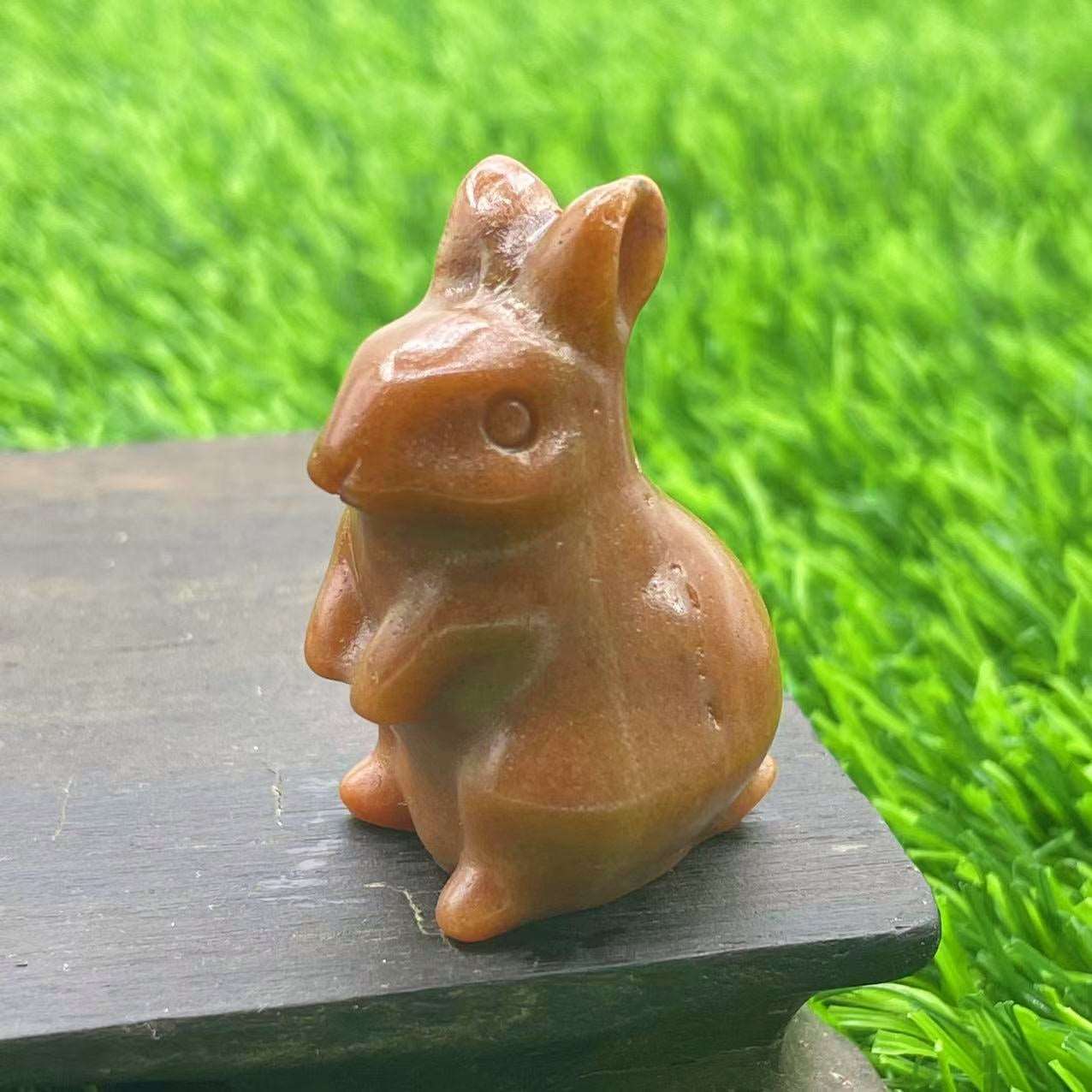 33 Materials of Crystal Rabbit 1.5 Inch Carvings GEMROCKY-Carvings-Red Aventurine-