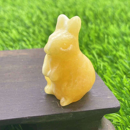 33 Materials of Crystal Rabbit 1.5 Inch Carvings GEMROCKY-Carvings-Yellow Calcite-