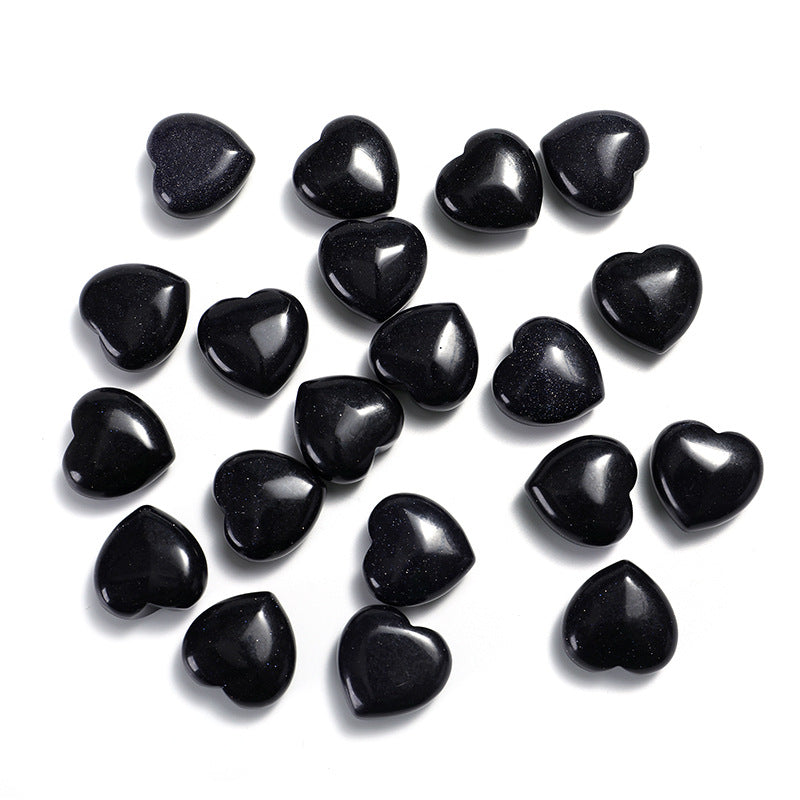 33 Styles of Mini Gemstone 2cm Crystal Hearts GEMROCKY-Carvings-Blue Sandstone-