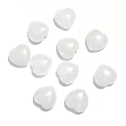 33 Styles of Mini Gemstone 2cm Crystal Hearts GEMROCKY-Carvings-Clear Quartz-