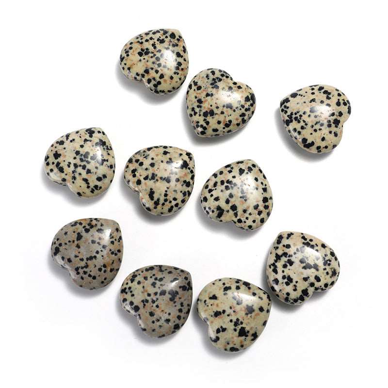 33 Styles of Mini Gemstone 2cm Crystal Hearts GEMROCKY-Carvings-Dalmatian Jasper-