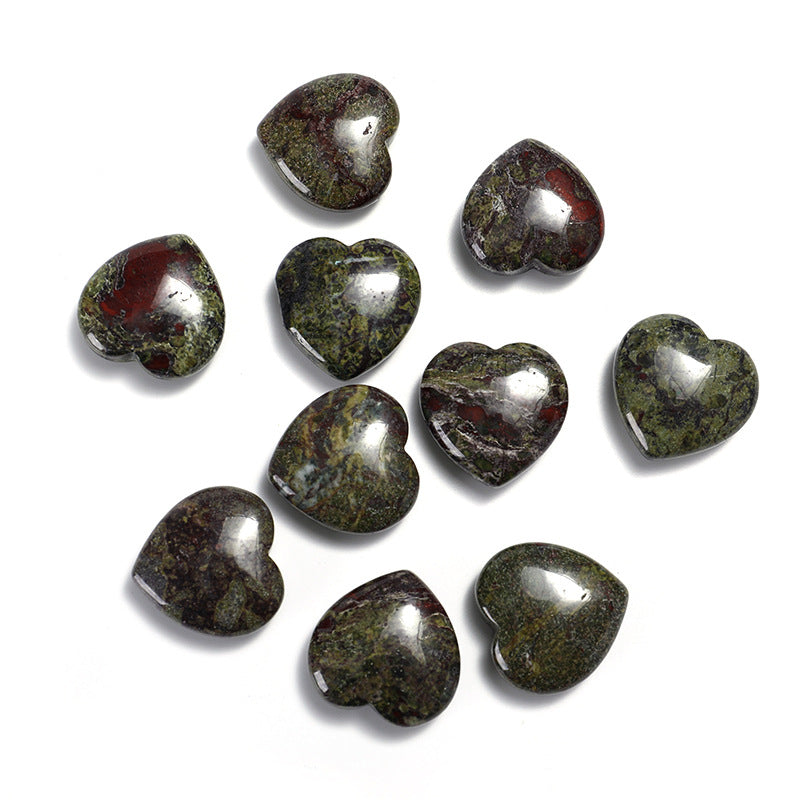 33 Styles of Mini Gemstone 2cm Crystal Hearts GEMROCKY-Carvings-Dragon Blood Stone-