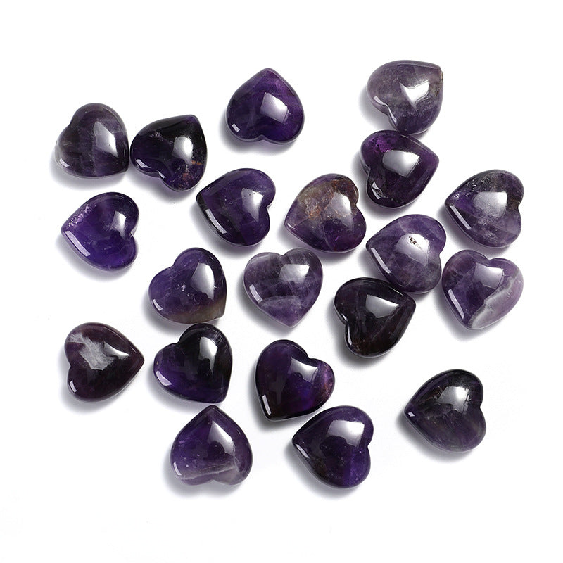 33 Styles of Mini Gemstone 2cm Crystal Hearts GEMROCKY-Carvings-Dream Amethyst-