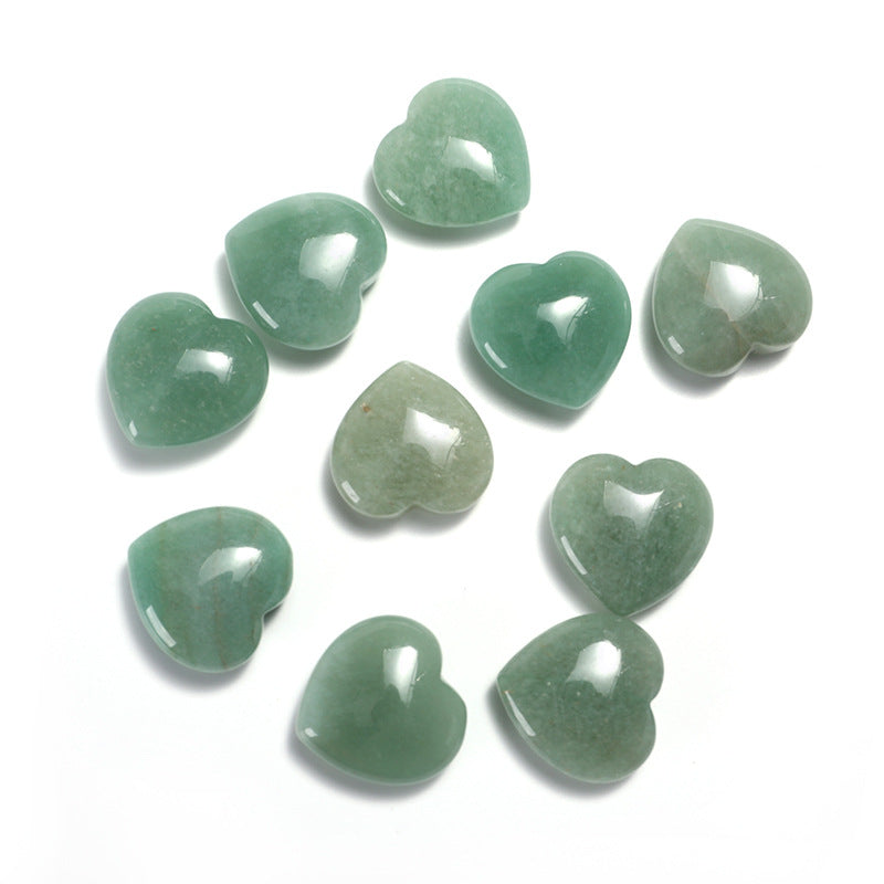 33 Styles of Mini Gemstone 2cm Crystal Hearts GEMROCKY-Carvings-Green Aventurine-