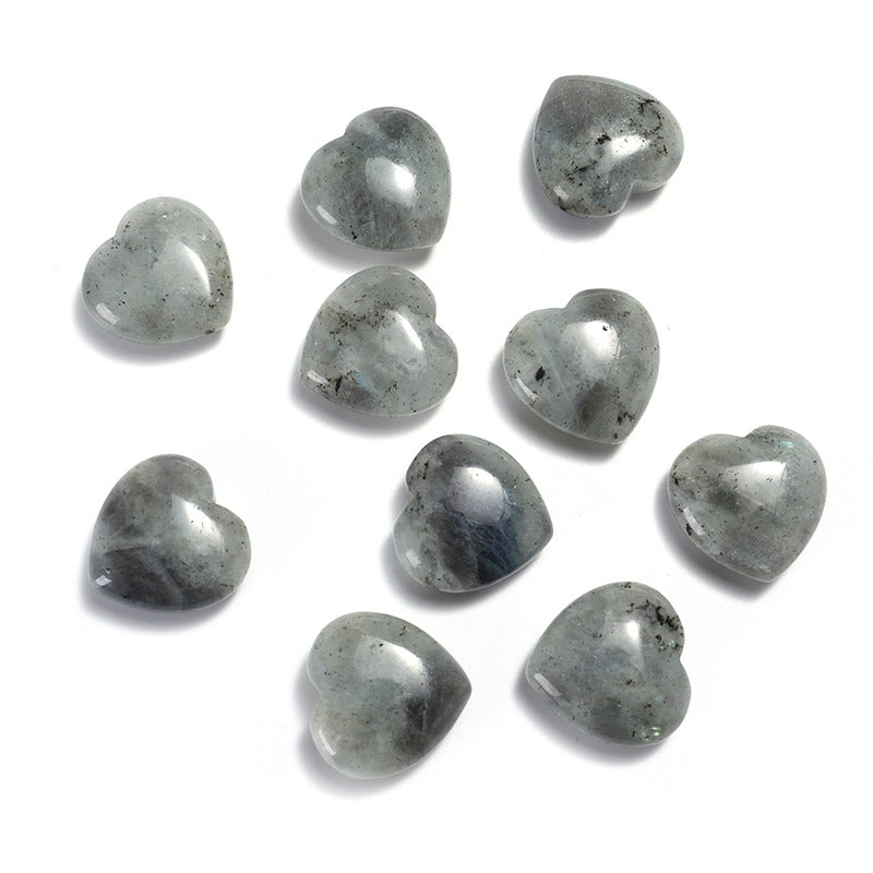 33 Styles of Mini Gemstone 2cm Crystal Hearts GEMROCKY-Carvings-Labradorite-