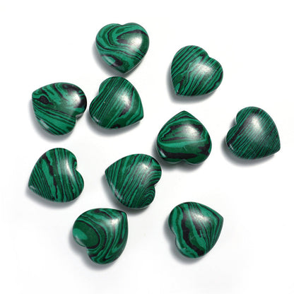 33 Styles of Mini Gemstone 2cm Crystal Hearts GEMROCKY-Carvings-Malachite Synthetic-